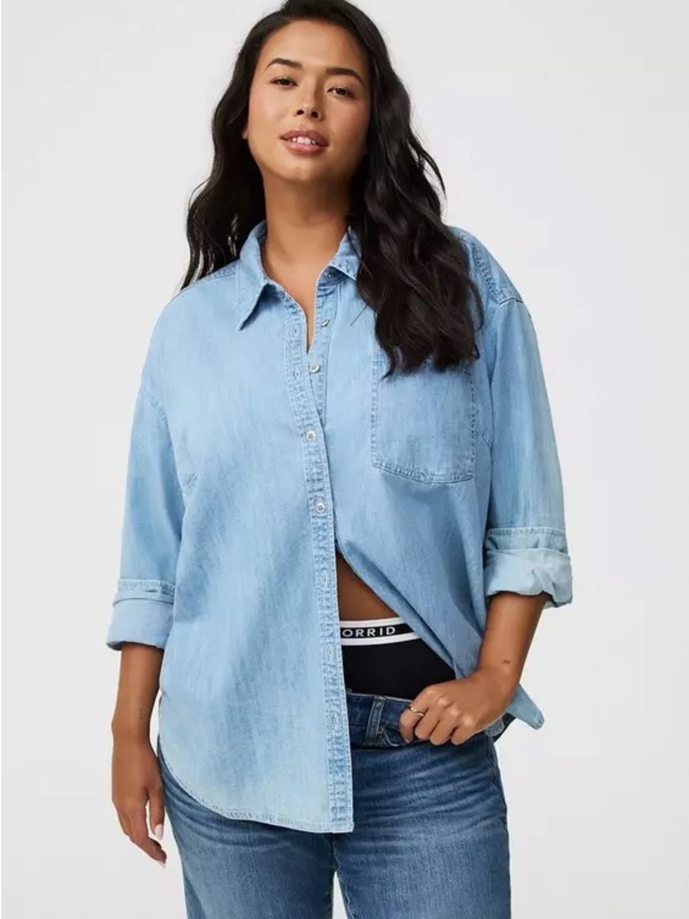 Torrid Oversized Denim Tunic Shirt